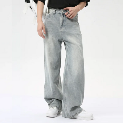 Retro High-Waisted Wide Leg Jeans