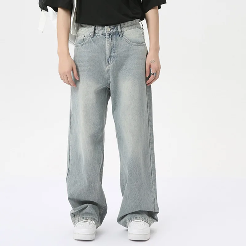 Retro High-Waisted Wide Leg Jeans