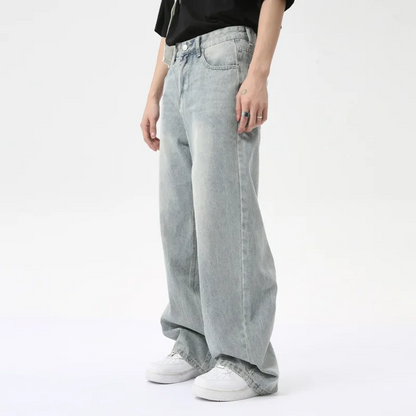 Retro High-Waisted Wide Leg Jeans