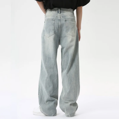 Retro High-Waisted Wide Leg Jeans