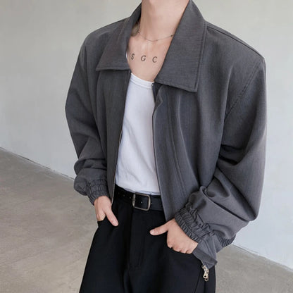 High-Collar Zip Jacket